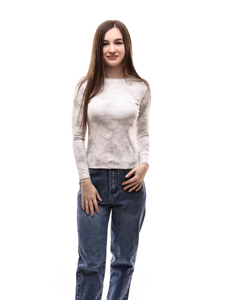 Лонгслів LUMO молочний віскоза/поліестер