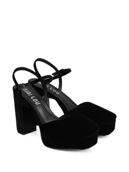 Pantofi cu toc Bibi Lou de catifea cu platformă negru