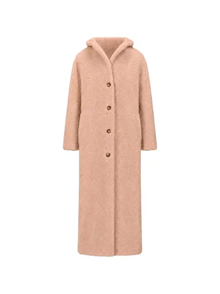 Reversibil haină din piele de oaie La Rose roz