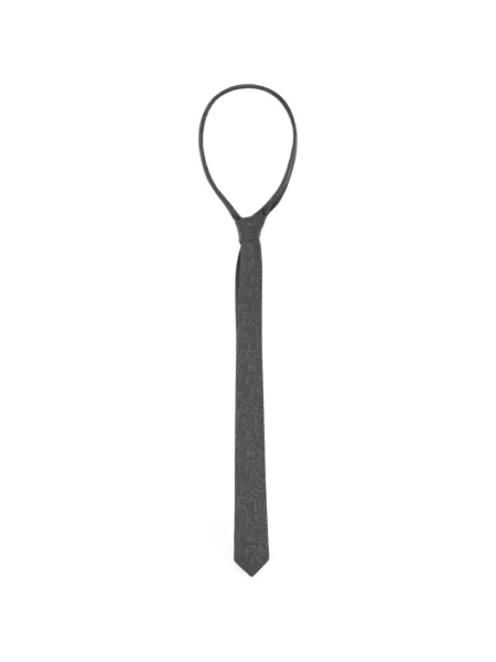 Cravată John Richmond cu model paisley din jacard negru