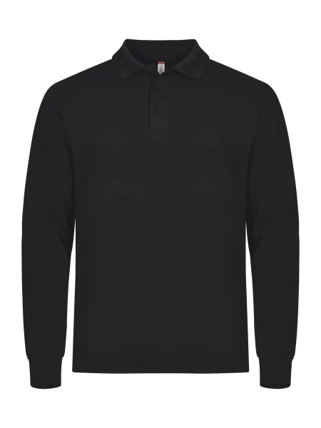 Clique Manhattan L/S Polo z długim rękawem – – Black czarny