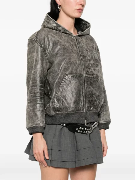 Geacă Alexander Wang cu glugă gri