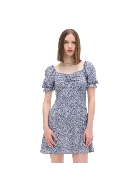 Cropp Мінісукня з квітковим принтом steel blue синя