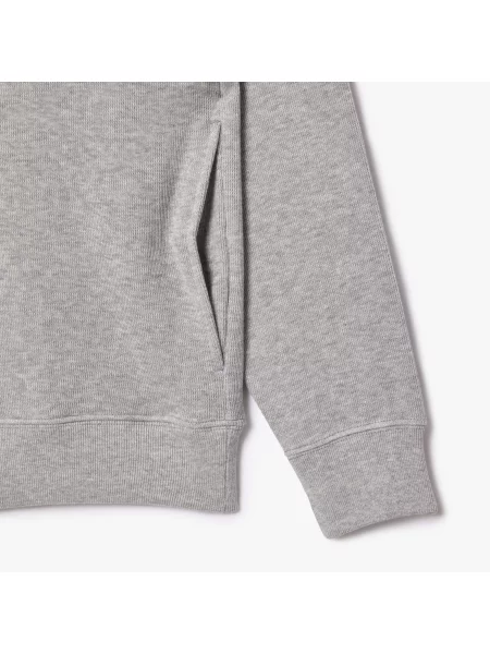 Lacoste Bluza Interlock Z Wysokim Kołnierzem I Zamkiem Błyskawicznym szara
