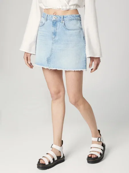 A LOT LESS Fustă Svea denim albastru