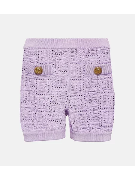 Pletené kraťasy Balmain béžové