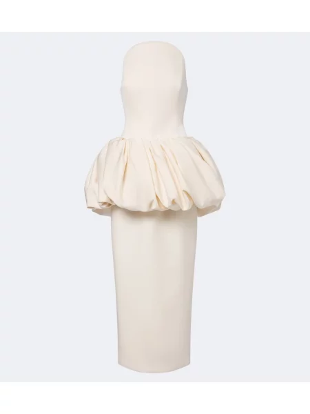 Rochie midi Magda Butrym de mătase drapată alb
