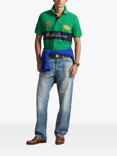 Ριγέ δερμάτινος κάλτσες Polo Ralph Lauren με κορδόνι μαύρο