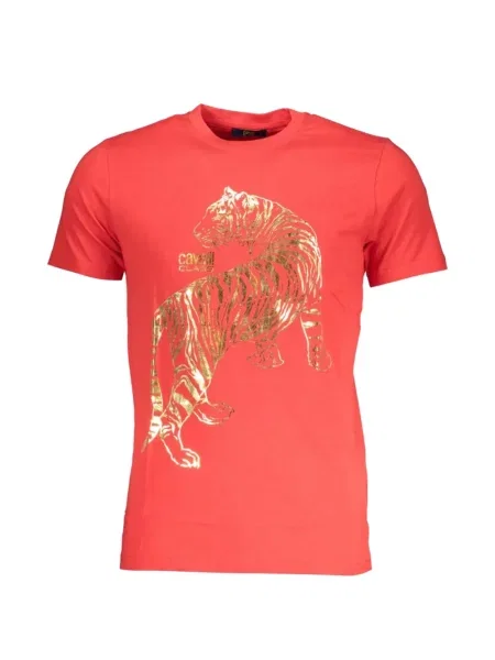 Tricou Cavalli Class cu imagine cu dungi de tigru roșu
