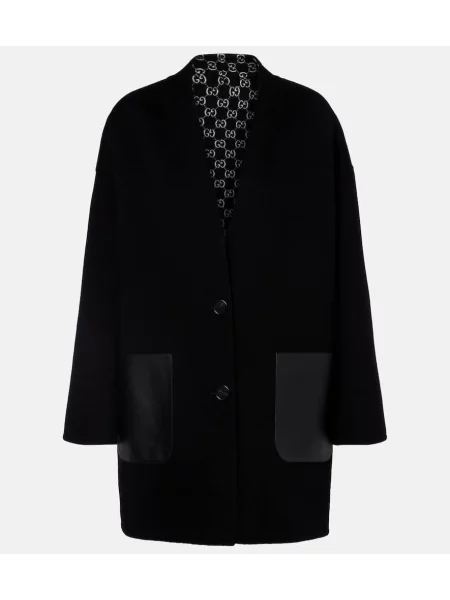 Palton Gucci din piele negru