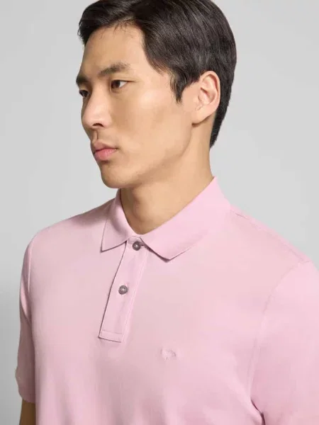 Koszulka polo o kroju regular fit z wyhaftowanym logo Fynch-hatton różowe