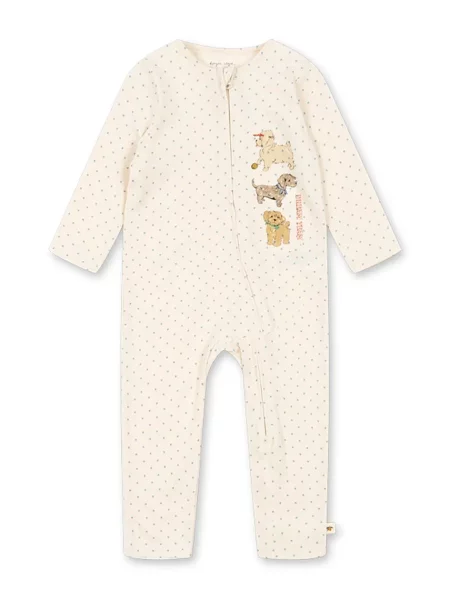 Konges Sløjd overal detský GIO ZIP ONESIE GOTS biela