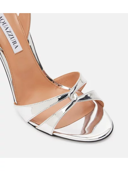 Kožené sandále Aquazzura strieborná