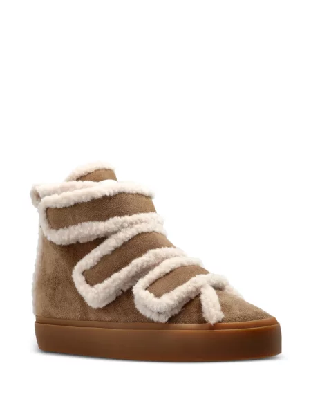 Με τιράντες sneakers Inuikii με σκρατς με τακούνι-σφήνα καφέ