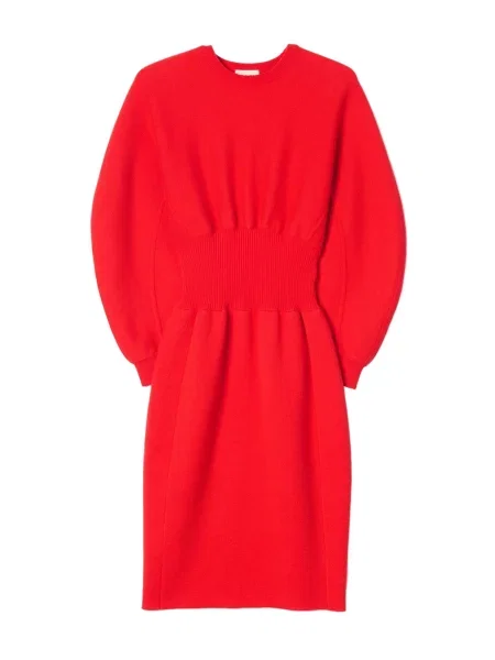 GOBI Cashmere Rochie Cashmere Sculptural Dress roși aprins