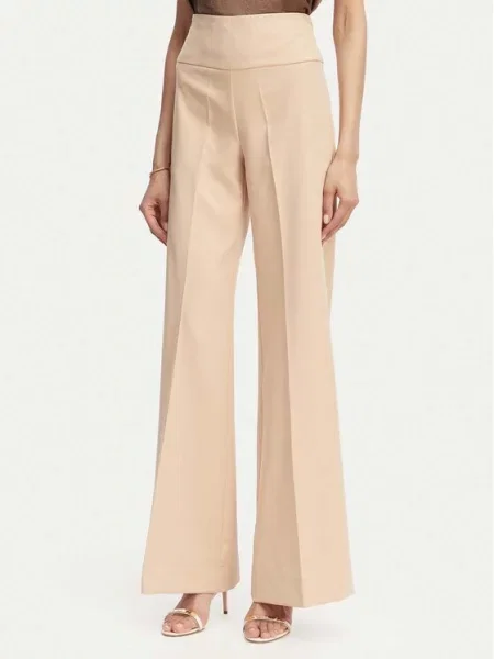 ACCESS FASHION Medžiaginės kelnės Flare Fit smėlio
