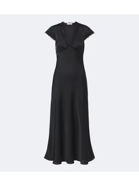 Rochie midi Faithfull din satin negru