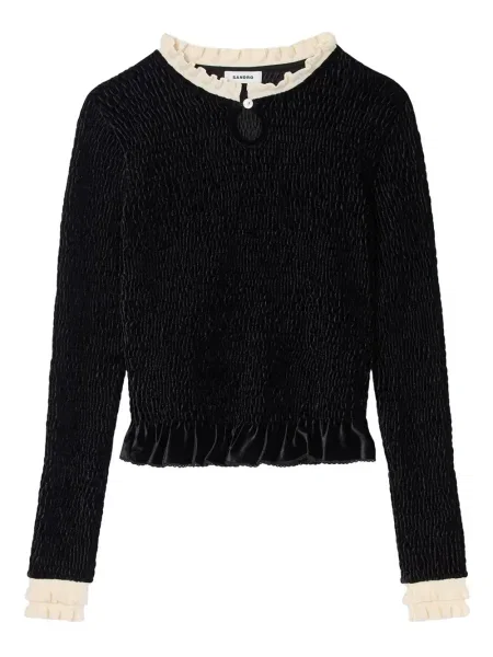 Bluză Sandro cu volane negru