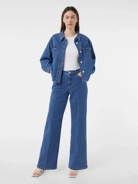 COMMA Džínsy denim modrá