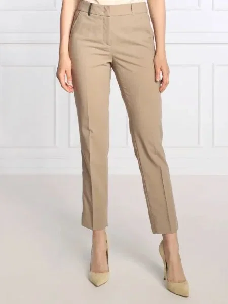 Peserico Pantaloni cu adaos de lână bej