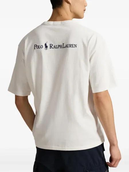 Плисирана шапка с козирки Polo Ralph Lauren на райета кепър синьо