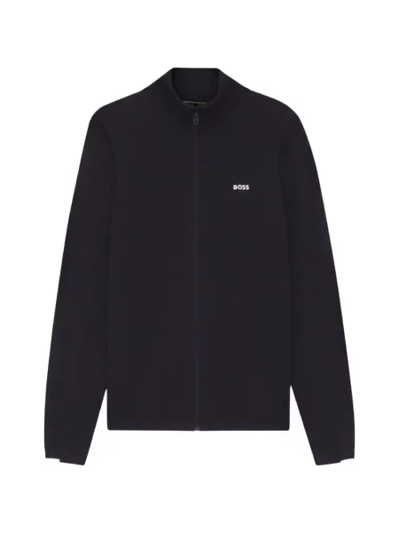 Cardigan Boss tricotate cu autograf negru