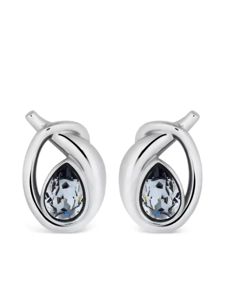 Cercei Oscar De La Renta cu strasuri argintiu