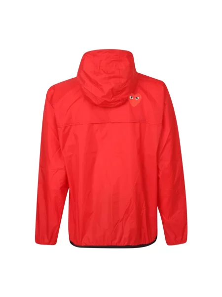 Kurtka Comme Des Garcons Play z kapturem czerwona