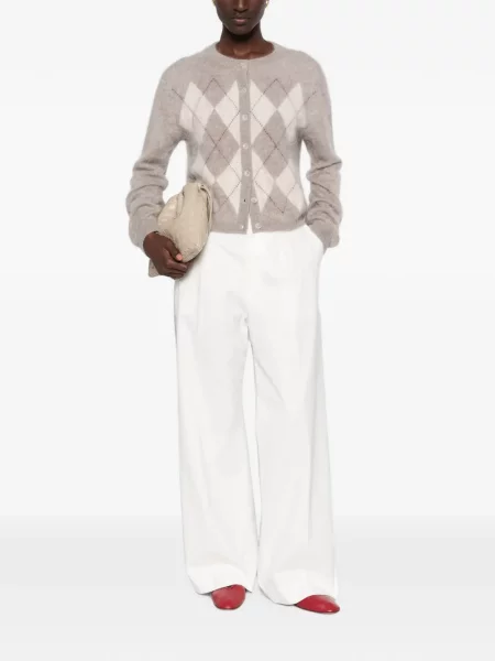 Cardigan Soft Goat din cașmir cu model argyle gri