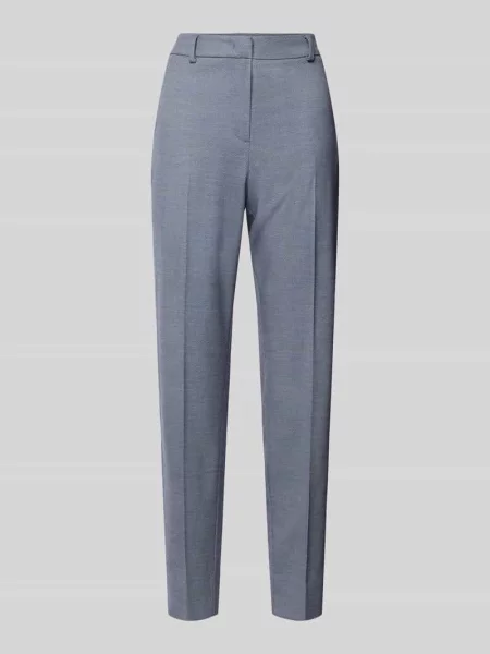 Spodnie garniturowe o kroju slim fit z kantami Comma niebieskie