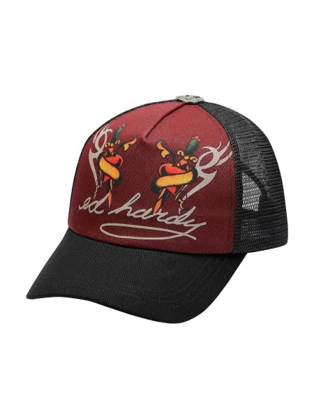 Ed Hardy Șapcă kitt / verde smarald / portocaliu homar / negru alb