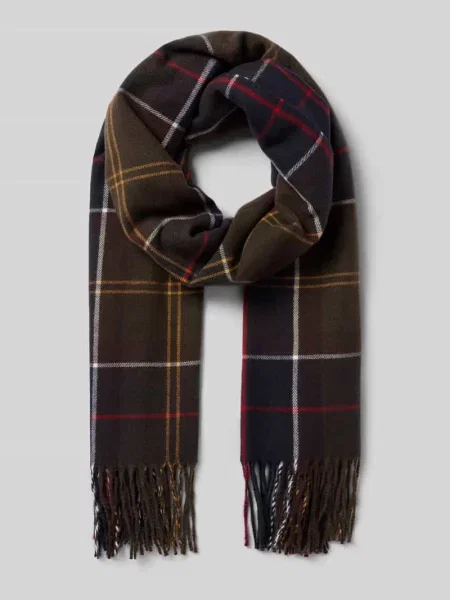 Szal z wzorem na całej powierzchni model HAILES' Barbour zielona