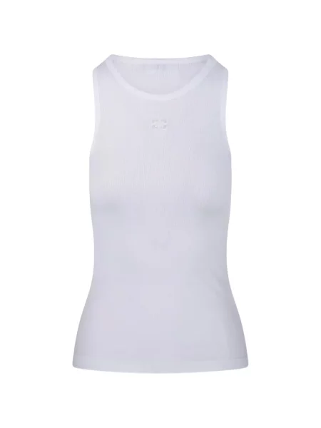 Top Ganni cu broderie alb