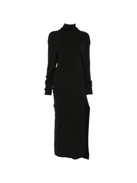 Rochie Lanvin tricotate asimetrică negru