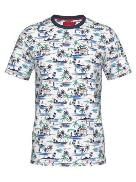 Line One Λειτουργικό μπλουζάκι Line One Rundhals T-Shirt mit Print' λευκό