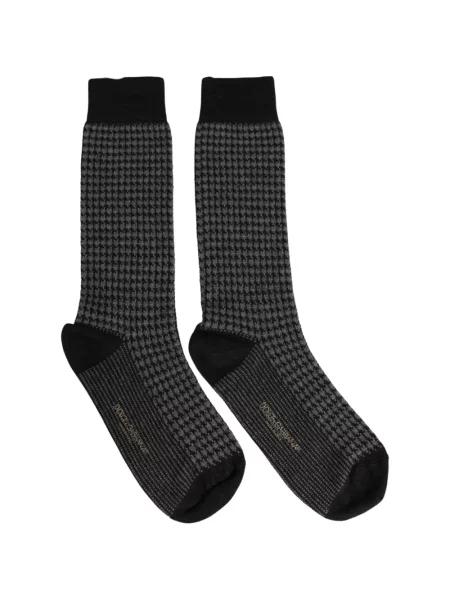 Μάλλινος κάλτσες Dolce & Gabbana houndstooth μαύρο