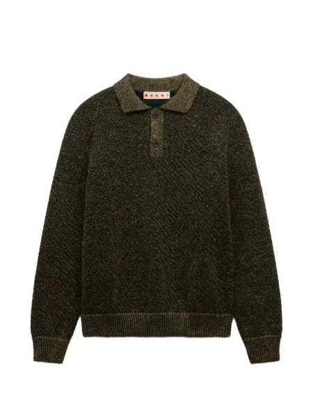 Tricou polo Marni de lână negru