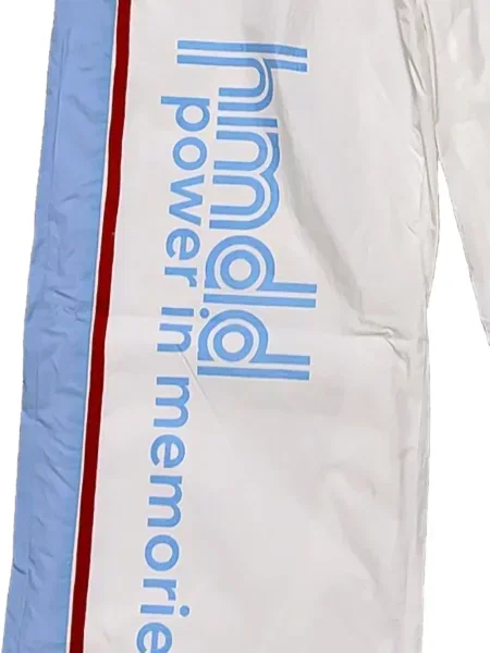 Pantaloni Happy Memories Don't Die alergare alb
