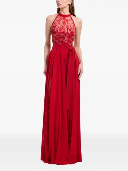 Rochie maxi Elie Saab din dantelă roșu