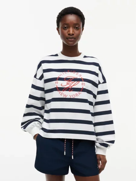 Tommy Hilfiger majica z dolgimi rokavi modra