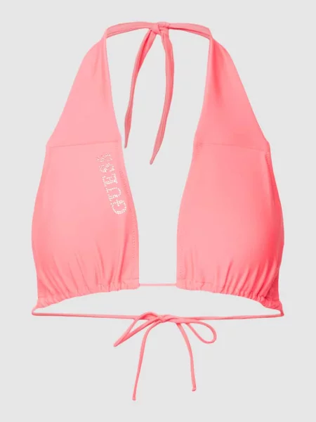 Top bikini z nadrukiem z logo Guess różowy