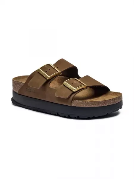 Birkenstock De piele șlapi Arizona Flex Platform | Birkenstock x Papillio maro
