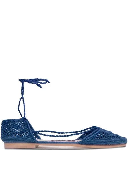 Балеринки Slo_hand_made с дантела синьо