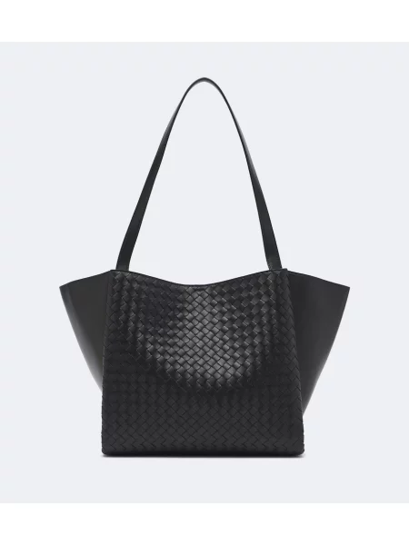 Geantă shopper Bottega Veneta din piele negru