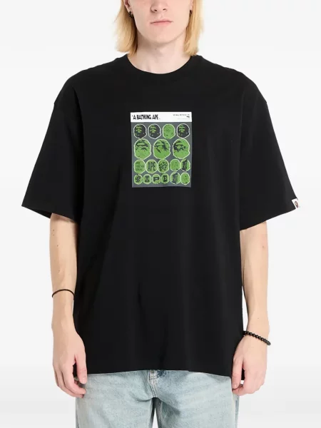 Tricou A Bathing Ape® cu imagine negru