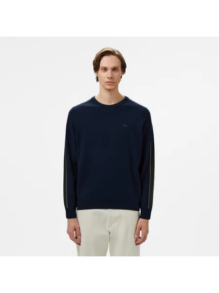 Lacoste Sweter Regular Fit granatowy
