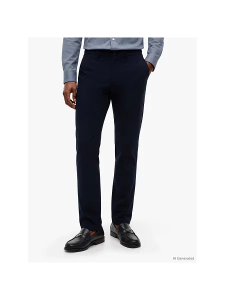 Pantaloni Tommy Hilfiger tricotate albastru