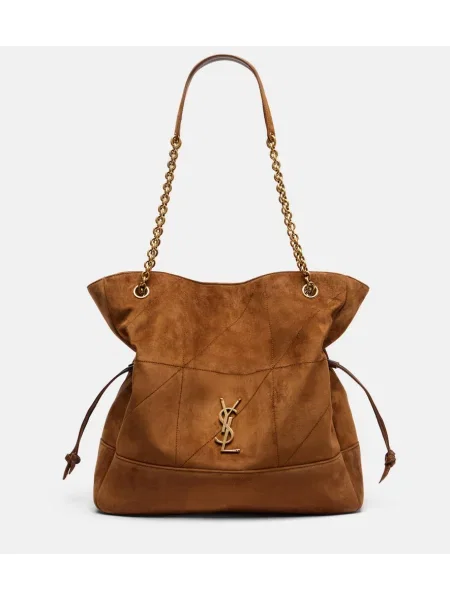 Shopperka Saint Laurent zamszowa brązowa