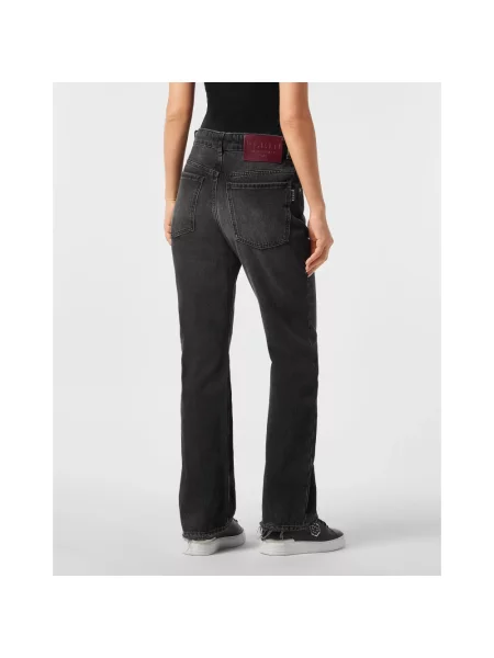 Jeansy straight leg Philipp Plein czarne