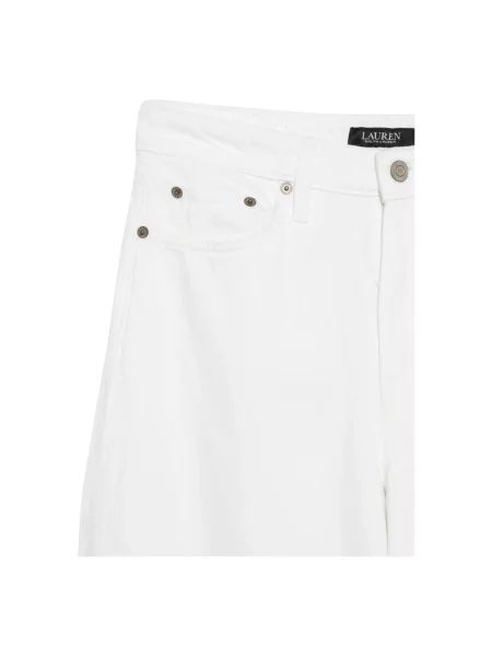 Spodnie Ralph Lauren z wysoką talią białe